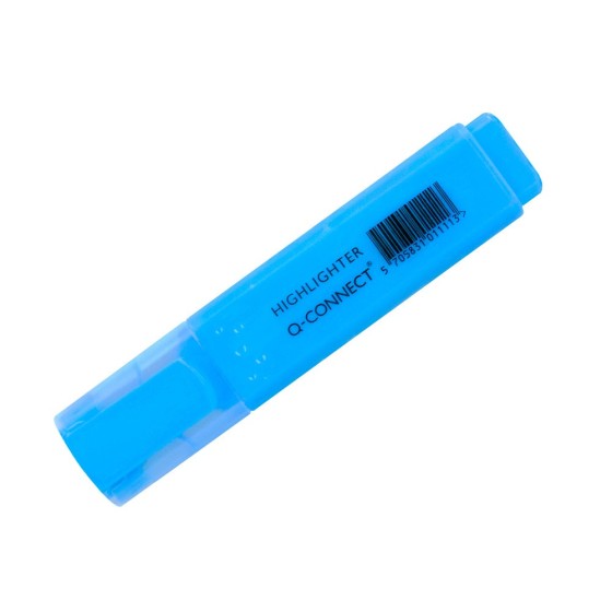 Rotulador q-connect fluorescente azul punta biselada