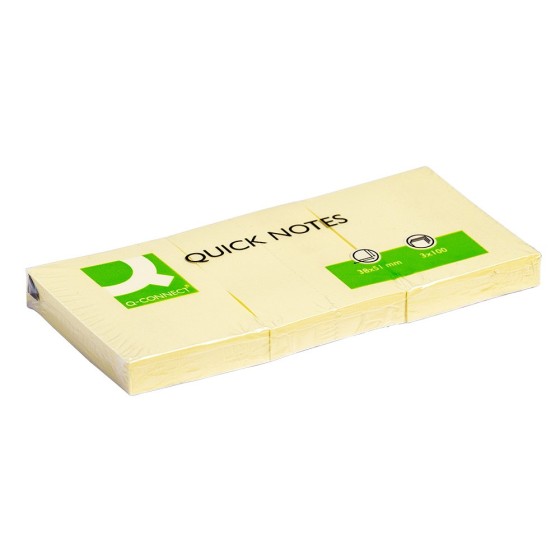 Bloc de notas adhesivas quita y pon q-connect 38x51 mm con 100 hojas