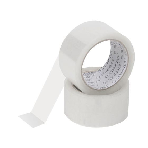 Cinta adhesiva q-connect polipropileno transparente 66 mt x 50 mm para embalaje
