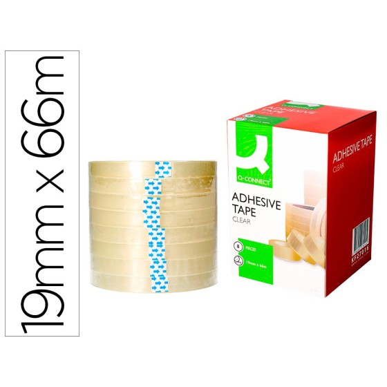 Cinta adhesiva q-connect 66 mt x 19 mm