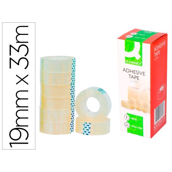 Cinta adhesiva q-connect 33 mt x 19 mm