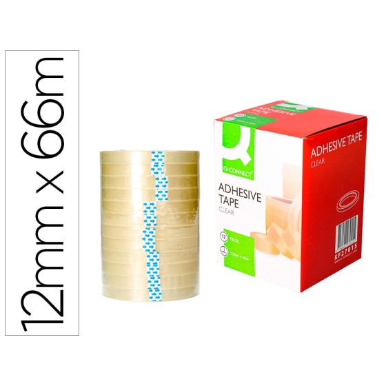 Cinta adhesiva q-connect 66 mt x 12 mm