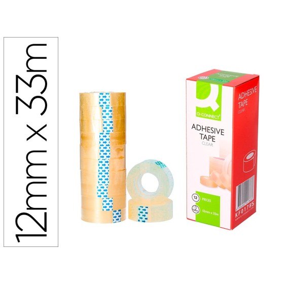 Cinta adhesiva q-connect 33 mt x 12 mm