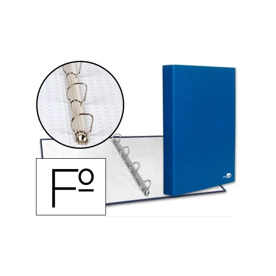 Carpeta de 4 anillas 25mm mixtas liderpapel folio carton forrado paper coat azul
