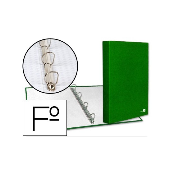 Carpeta de 4 anillas 25mm mixtas liderpapel folio cartonforrado paper coat verde