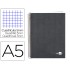 Cuaderno espiral liderpapel a5 micro papercoat tapa forrada 140h 75 gr cuadro5mm 5 bandas 6 taladros negro