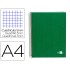 Cuaderno espiral liderpapel a4 micro papercoat tapa forrada 140h 75 gr cuadro5mm 5 bandas 4 taladros verde