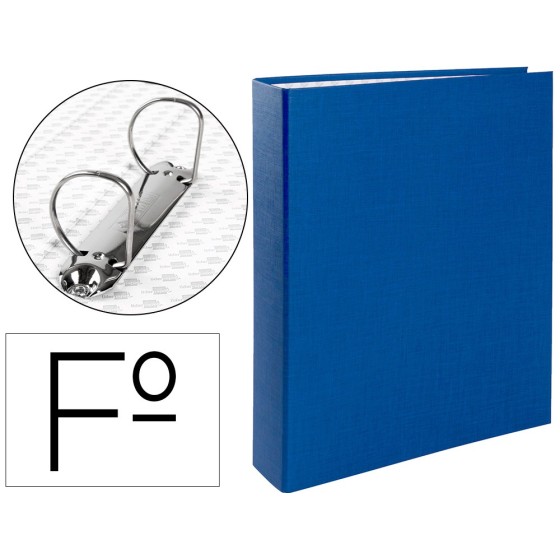 Carpeta de 2 anillas 40mm mixtas liderpapel folio carton forrado paper coat plastico azul