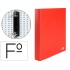 Carpeta de 2 anillas 25mm mixtas liderpapel folio carton forrado paper coat compresor plastico roja