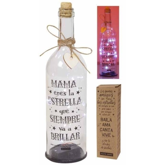 Botella Decorativa ROYMART Con Luz Dia De La Madre