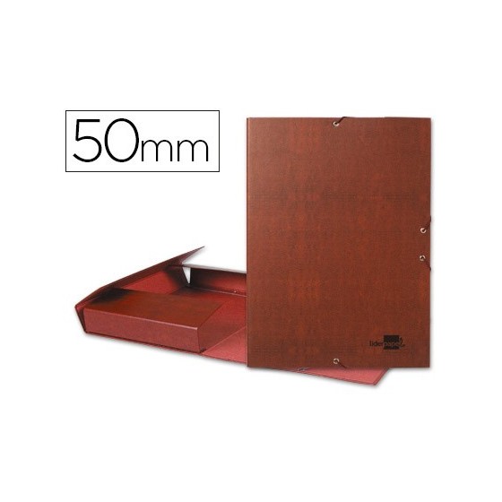 Carpeta proyectos liderpapel folio lomo 50mm carton forradocuero