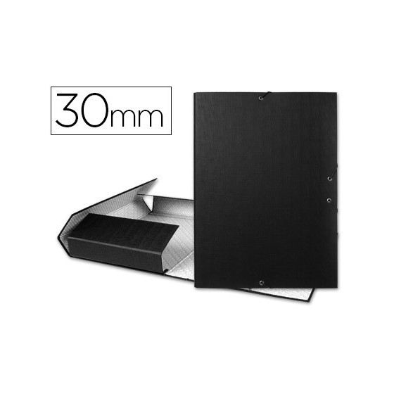Carpeta proyectos liderpapel folio lomo 30mm carton forrado negra