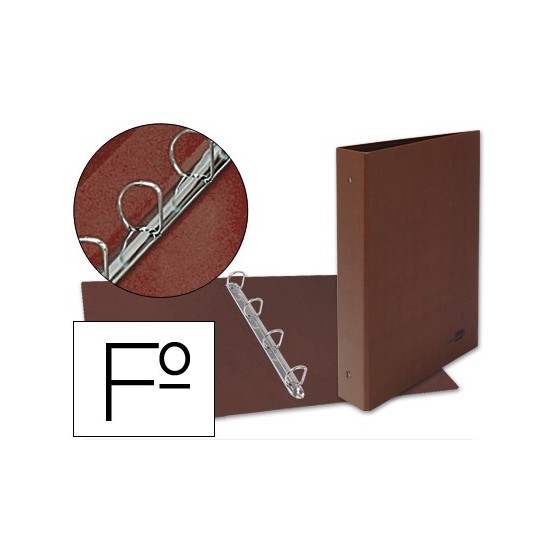 Carpeta de 4 anillas 25mm mixtas liderpapel folio carton cuero forrado compresor plastico