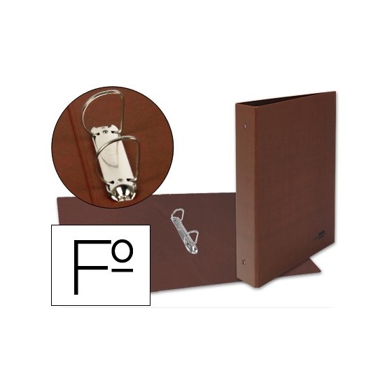 Carpeta de 2 anillas 40mm mixtas liderpapel folio carton cuero forrado compresor plastico
