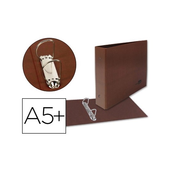 Carpeta de 2 anillas 25mm mixtas liderpapel cuarto apaisado carton cuero forrado compresor plastico