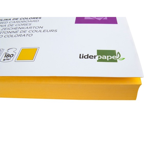 Cartulina liderpapel a4 180g/m2 oro paquete de 100 hojas