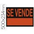 Cartel plastico \"se vende\" rojo fluorescente -500x234 mm