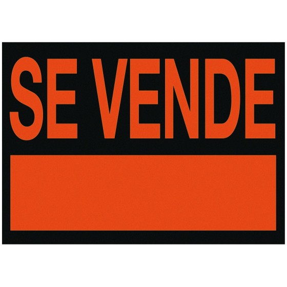 Cartel plastico \"se vende\" rojo fluorescente -500x234 mm