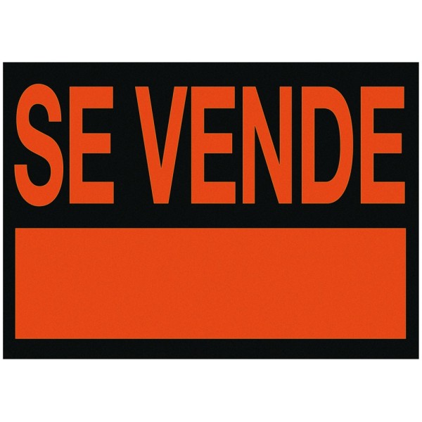 Cartel plastico \"se vende\" rojo fluorescente -500x234 mm