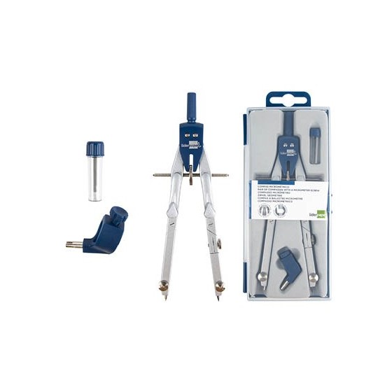 Compas liderpapel micrometrico con bigotera rapida y adaptador