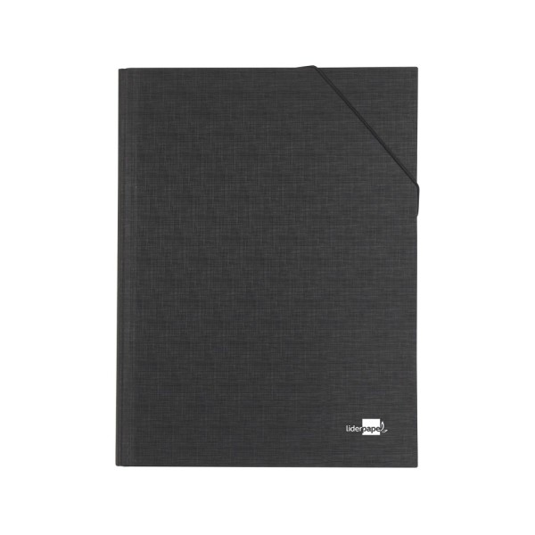 Carpeta clasificadora liderpapel 12 departamentos folio prolongado carton forrado negra
