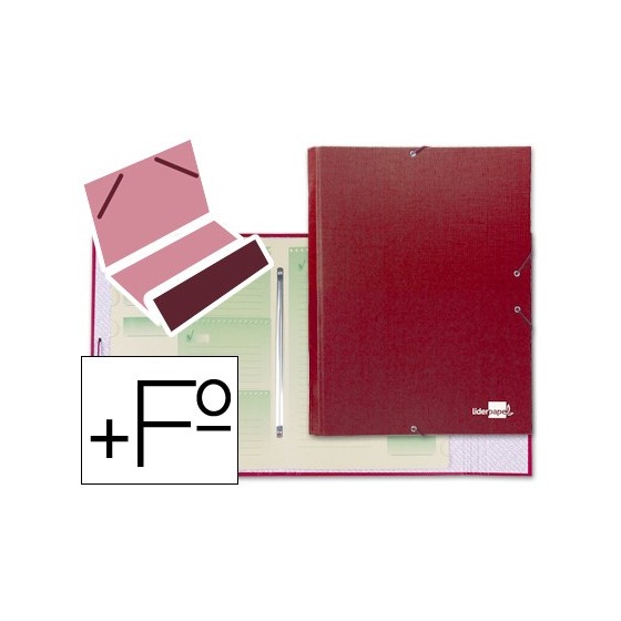 Carpeta clasificadora liderpapel 12 departamentos folio prolongado carton forrado roja