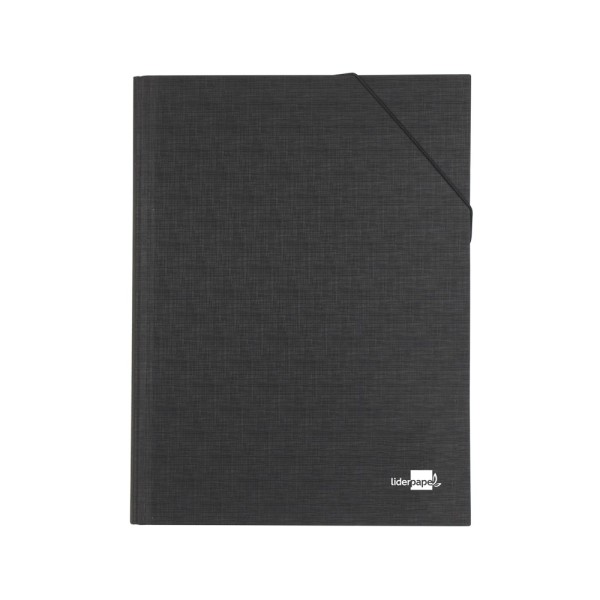 Carpeta clasificadora liderpapel 12 departamentos folio prolongado carton forrado negra fuelle
