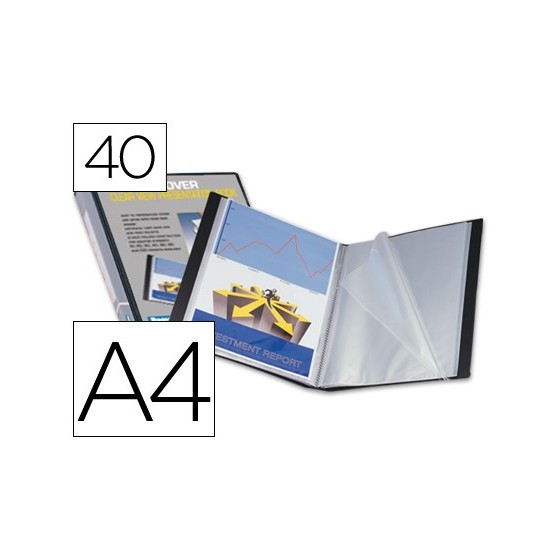 Carpeta liderpapel personaliza 37735 40 fundas canguro polipropileno din a4 negra portada y lomo personalizable