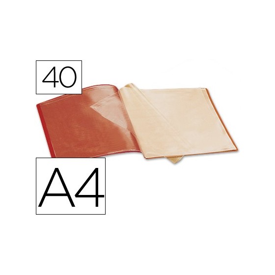 Carpeta liderpapel escaparate 37930 40 fundas polipropileno din a4 roja