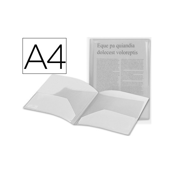 Carpeta liderpapel dossier dos bolsas 35584 polipropilenodin a4 incolora