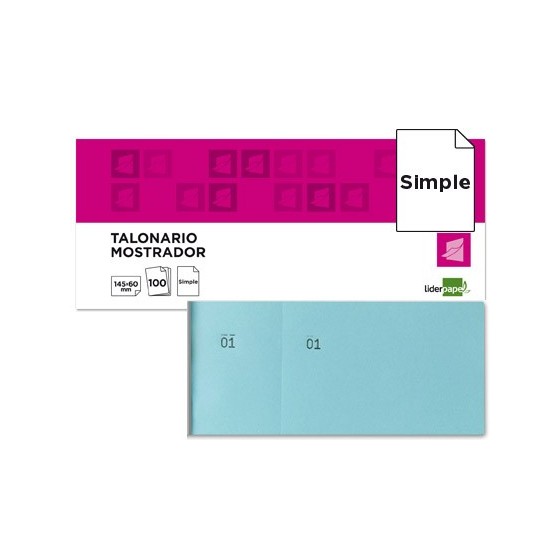 Talonario liderpapel mostrador 60x145 mm tl03 celeste con matriz