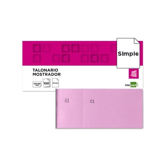 Talonario liderpapel mostrador 60x145 mm tl05 rosa con matriz