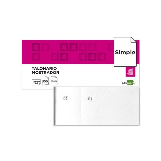 Talonario liderpapel mostrador 60x145 mm tl02 blanco con matriz