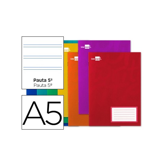 Libreta liderpapel smart a5 32 hojas 60g/m2cuadro pauta 5ª 2.5mm con margen