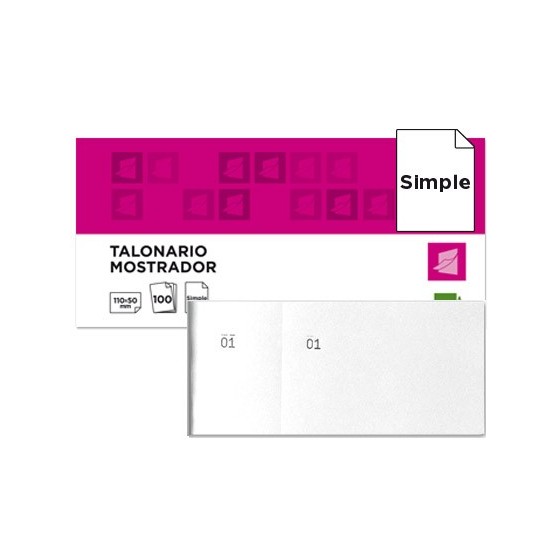 Talonario liderpapel mostrador 50x110 mm tl09 blanco con matriz