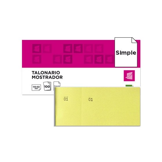 Talonario liderpapel mostrador 50x110 mm tl07 amarillo con matriz
