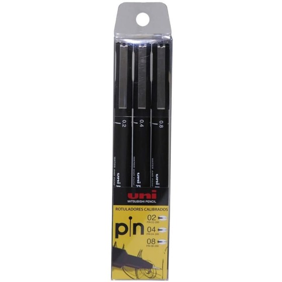 Rotulador Calibrado UNI-BALL Pin Blister x3