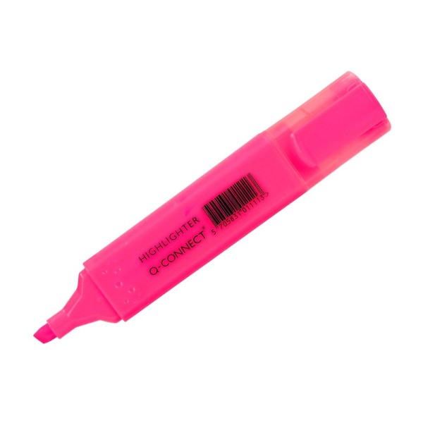 Rotulador q-connect fluorescente rosa punta biselada