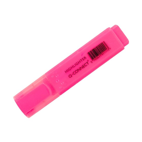 Rotulador q-connect fluorescente rosa punta biselada