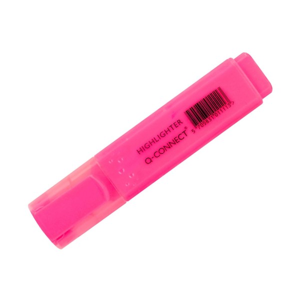 Rotulador q-connect fluorescente rosa punta biselada
