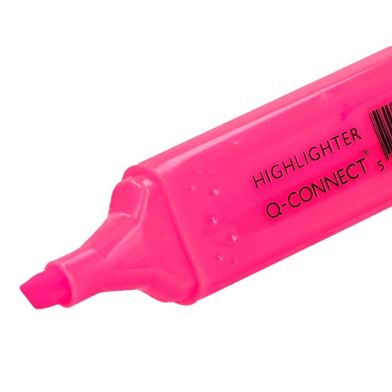 Rotulador q-connect fluorescente rosa punta biselada