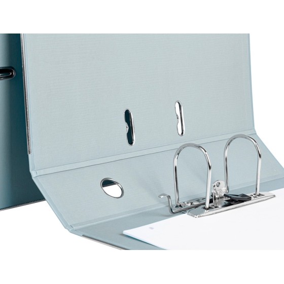 Archivador de palanca liderpapel folio documenta forrado pvc con rado lomo 75mm gris compresor metalico