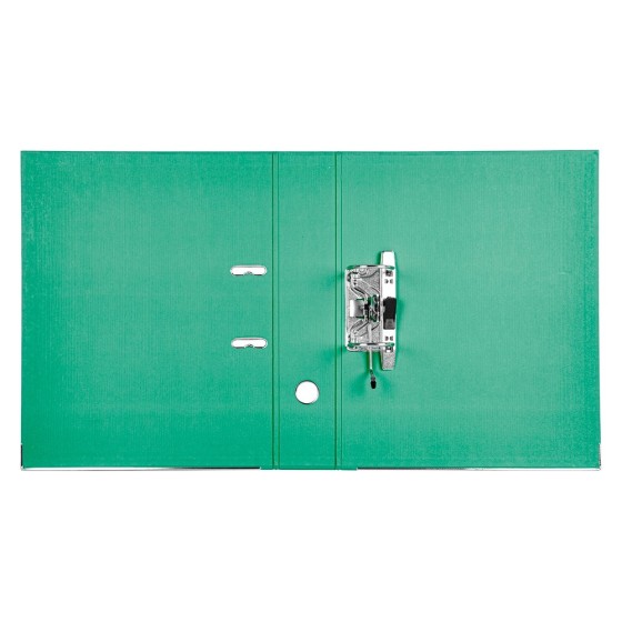 Archivador de palanca liderpapel folio documenta forrado pvc con rado lomo 75mm verde compresor metalico