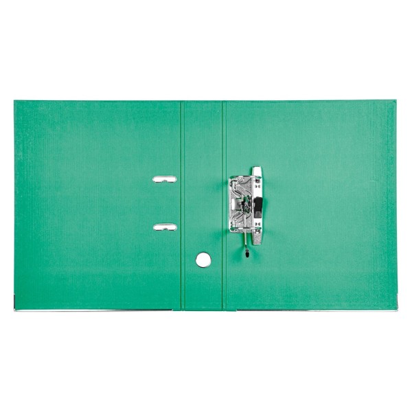 Archivador de palanca liderpapel folio documenta forrado pvc con rado lomo 75mm verde compresor metalico