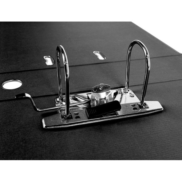 Archivador de palanca liderpapel folio documenta forrado pvc con rado lomo 75mm negro compresor metalico