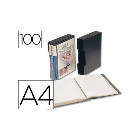 Carpeta liderpapel personaliza 37865 100 fundas polipropilenodin a4 negra con cajetin