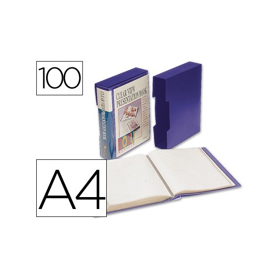 Carpeta liderpapel personaliza 37862 100 fundas polipropilenodin a4 azul con cajetin