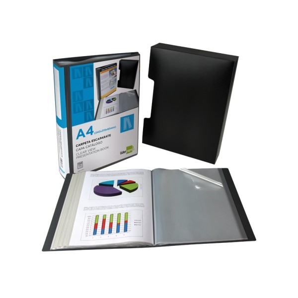 Carpeta liderpapel personaliza 37862 100 fundas polipropilenodin a4 azul con cajetin