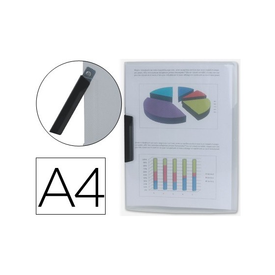 Carpeta liderpapel dossier pinza lateral 35445 polipropileno din a4 incolora 30 hojas pinza giratoria
