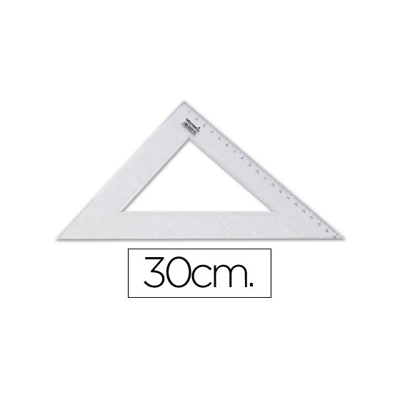 Escuadra liderpapel 30 cm plastico cristal